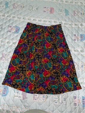Paisley Print A-Line Skirt in Multicolor